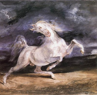 Horse Frightened by a Storm by Ferdinand Victor Eugene Delacroix